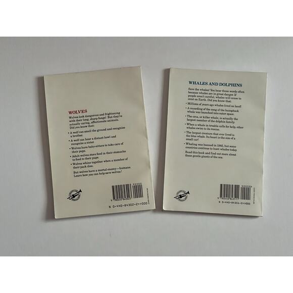 2 Books WHALES & DOLPHINS by Della Rowland and WOLVES by Julia Andrews 1991 - Picture 5 of 5